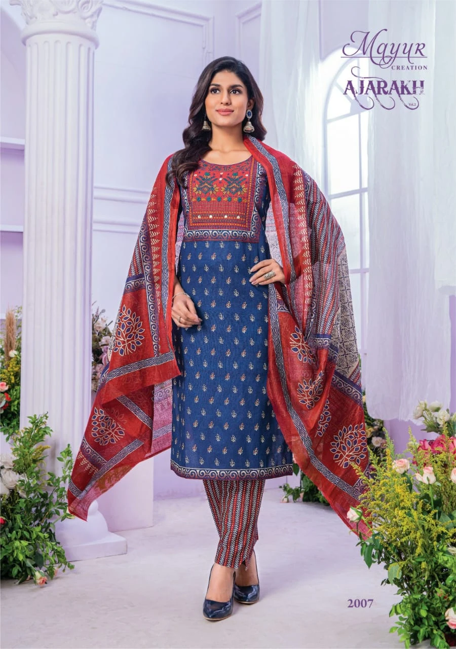 Mayur Ajarakh Vol 2 Pure Cotton Wholesale Readymade Salwar Suit Catalog — Wholesale Salwar Suits, Mayur Dress wholesale from Surat - Gallery Image 8